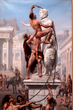Le Sac de Rome en 410 par les Barbares (1890) - Joseph-Noël SYLVESTRE Huile sur toile 201 x 133 cm