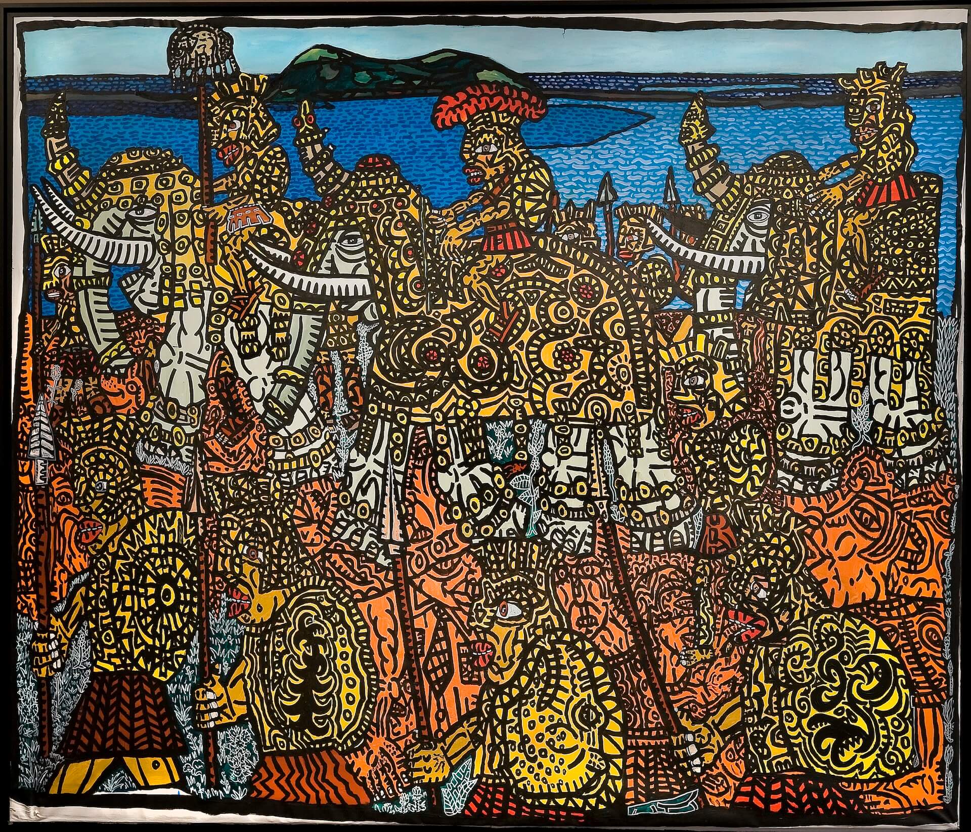 Le Contournement de Sète par Hannibal - Robert COMBAS Acrylique et huile sur toile 200 x 240 cm