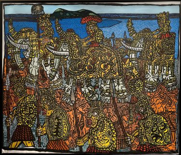 Le Contournement de Sète par Hannibal - Robert COMBAS Acrylique et huile sur toile 200 x 240 cm