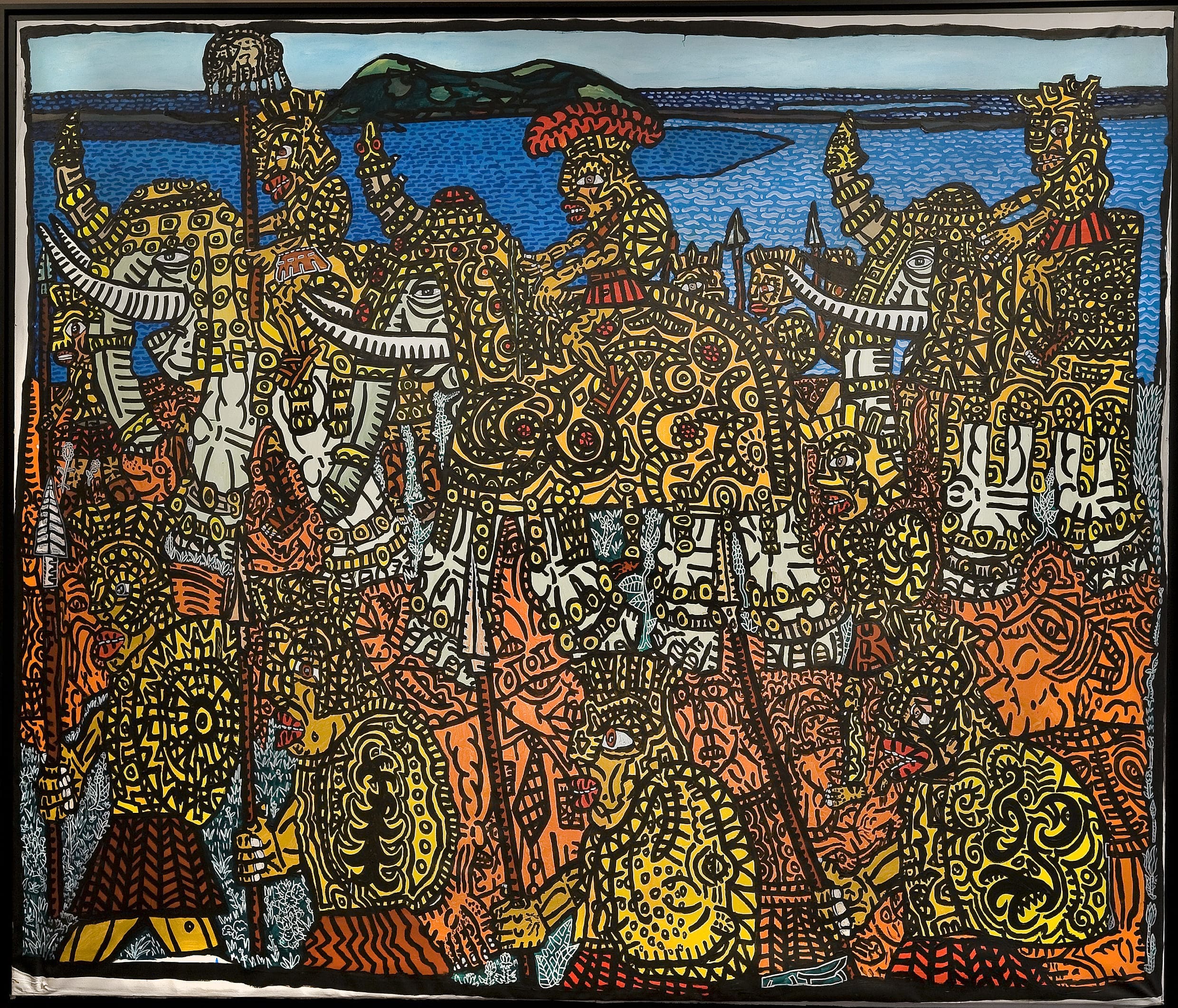 Le Contournement de Sète par Hannibal - Robert COMBAS Acrylique et huile sur toile 200 x 240 cm