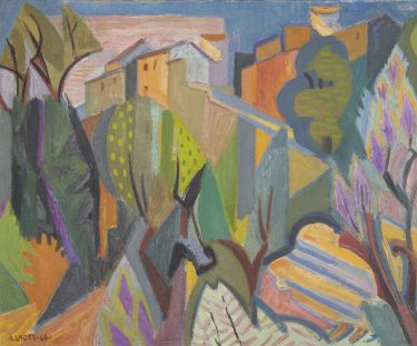 Route montant à Gordes (1946) - André LHOTE Huile sur toile 54 x 65 cm