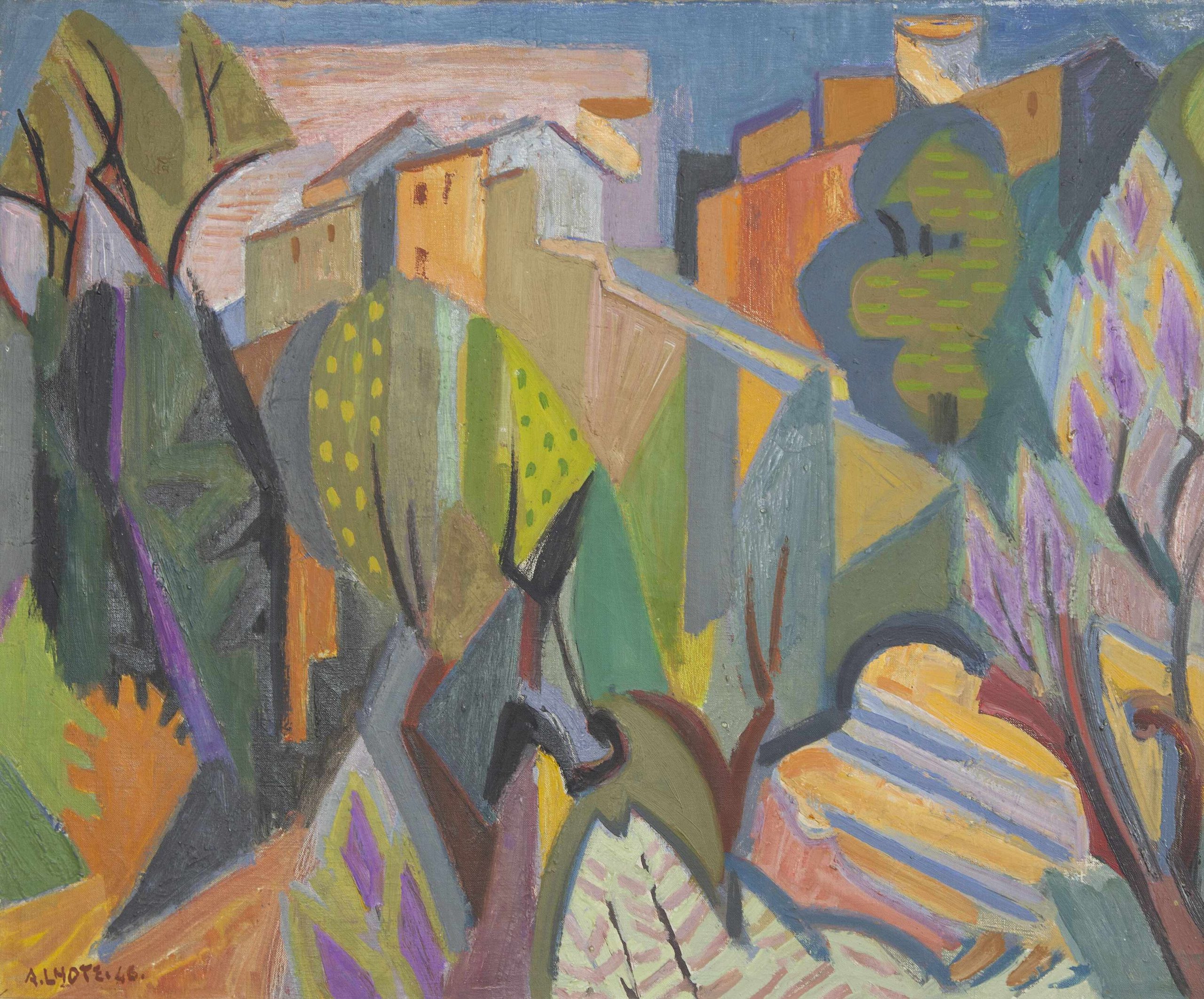 Route montant à Gordes (1946) - André LHOTE Huile sur toile 54 x 65 cm