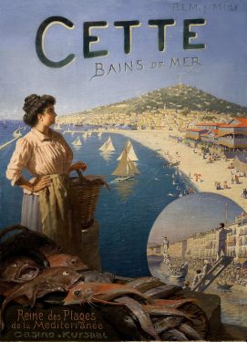 Cette - Bains de mer - Toussaint ROUSSY Huile sur toile 100 x 73 cm