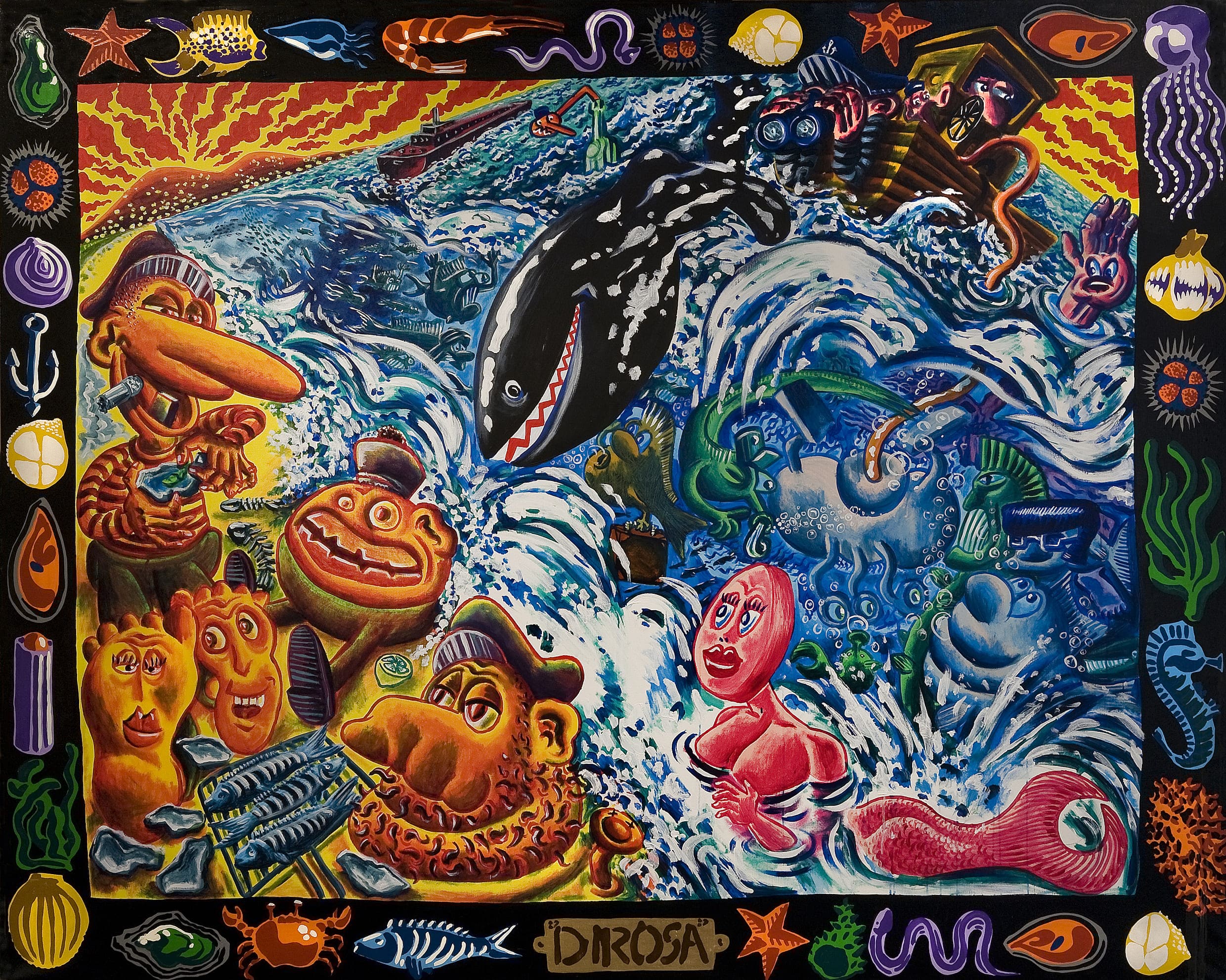 Concentré Sétois (1987) - Hervé DI ROSA Huile sur toile 200 x 250 cm