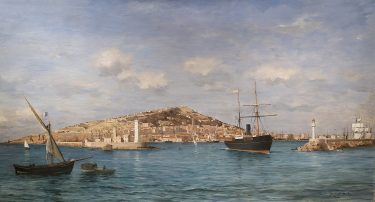 Port de Cette (1891) - Robert MOLS Huile sur toile 111 x 211,5cm