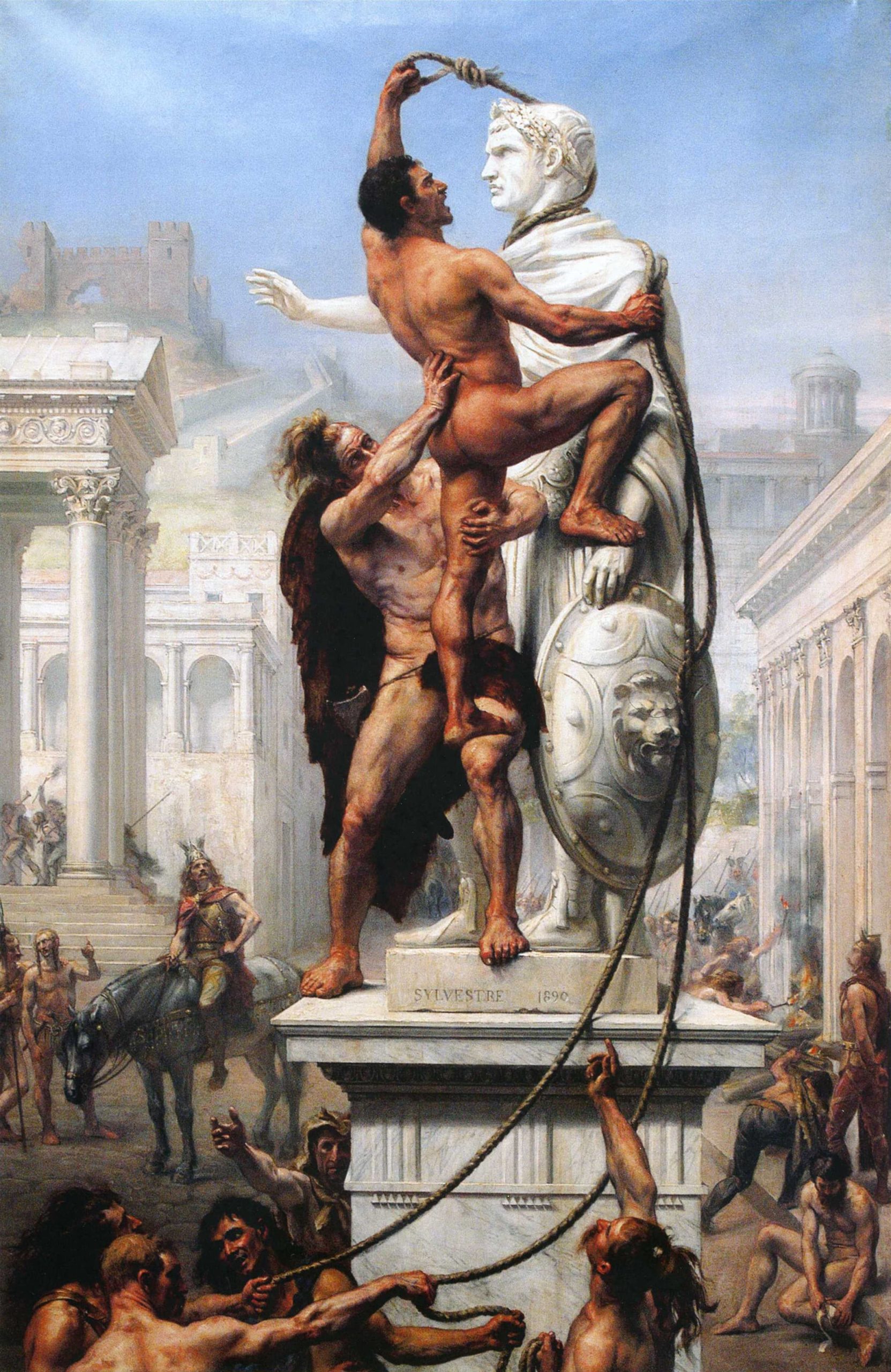 Le Sac de Rome en 410 par les Barbares 1890 Huile sur toile 201 x 133 cm