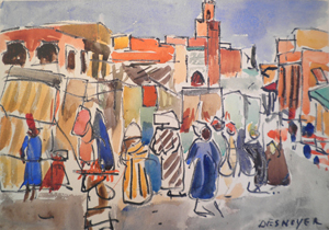 François Desnoyer

Marrakech, la place folle,1948

Aquarelle sur papier